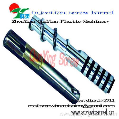 Injection screw and barrel for injection molding machine